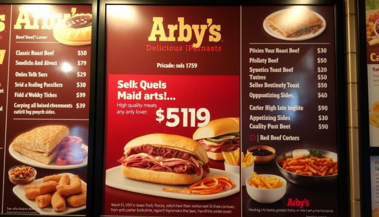 Arby’s Menu Board with Prices