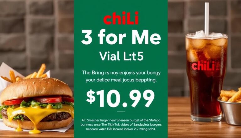 Chili's Menu Prices 3 for $10