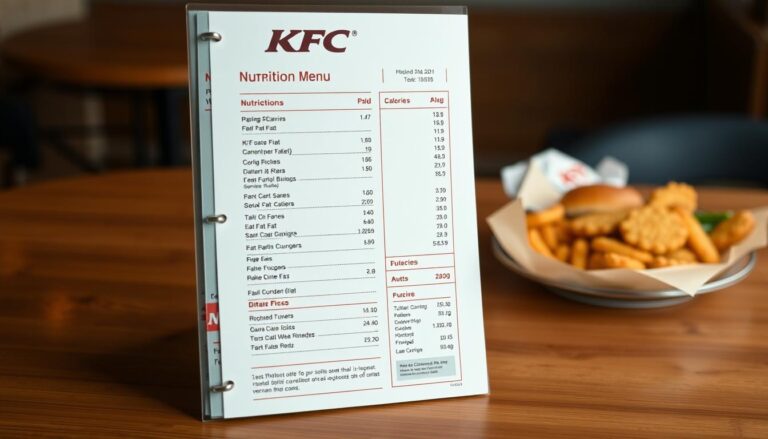 KFC Nutrition Menu